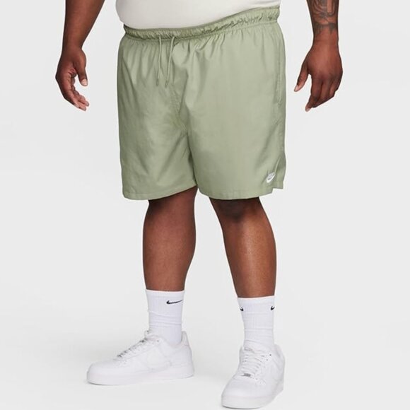 Nike Club Men's Woven Flow Shorts Oil Green/White - Picture 4 of 4